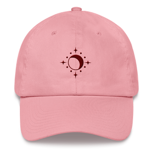 Hat - Moon and Stars - Maroon Thread