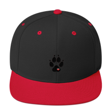 Load image into Gallery viewer, Hat - Wolf Paw with Heart - Snapback with Black and Red Thread