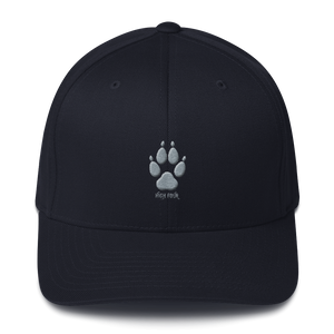 Hat -Wolf Paw High Four -  Flexfit with Light Gray Thread