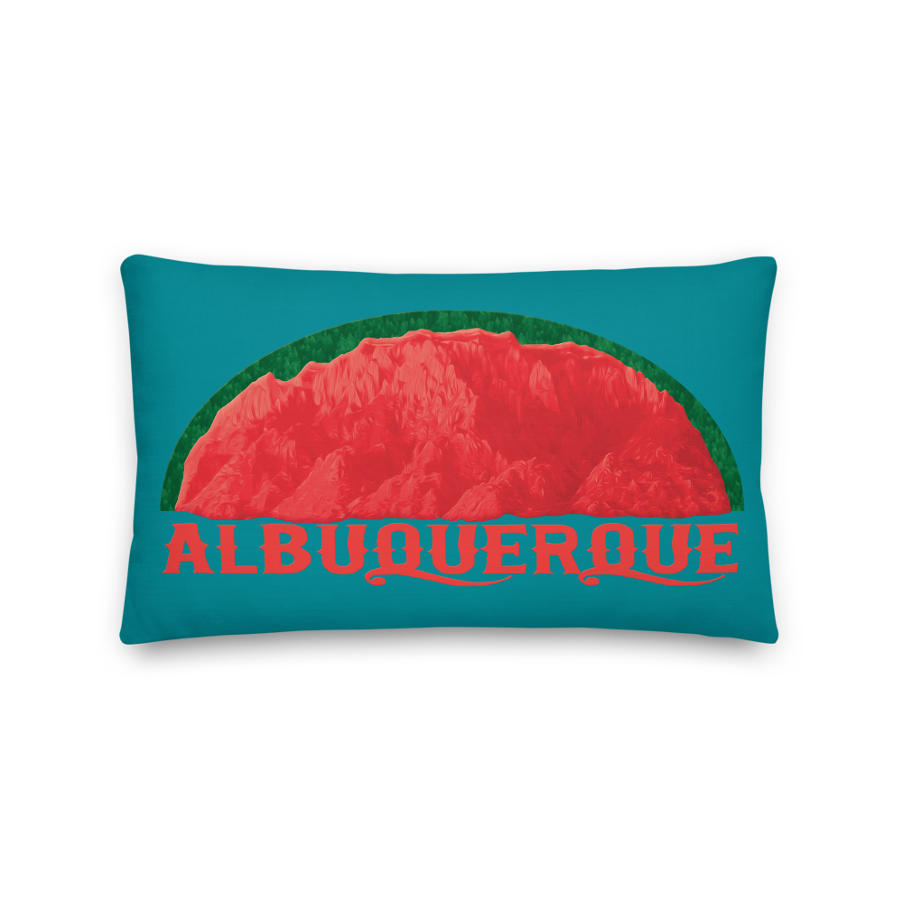 Pillow - Premium Sandia Watermelon Mountains of Albuquerque at Sunset