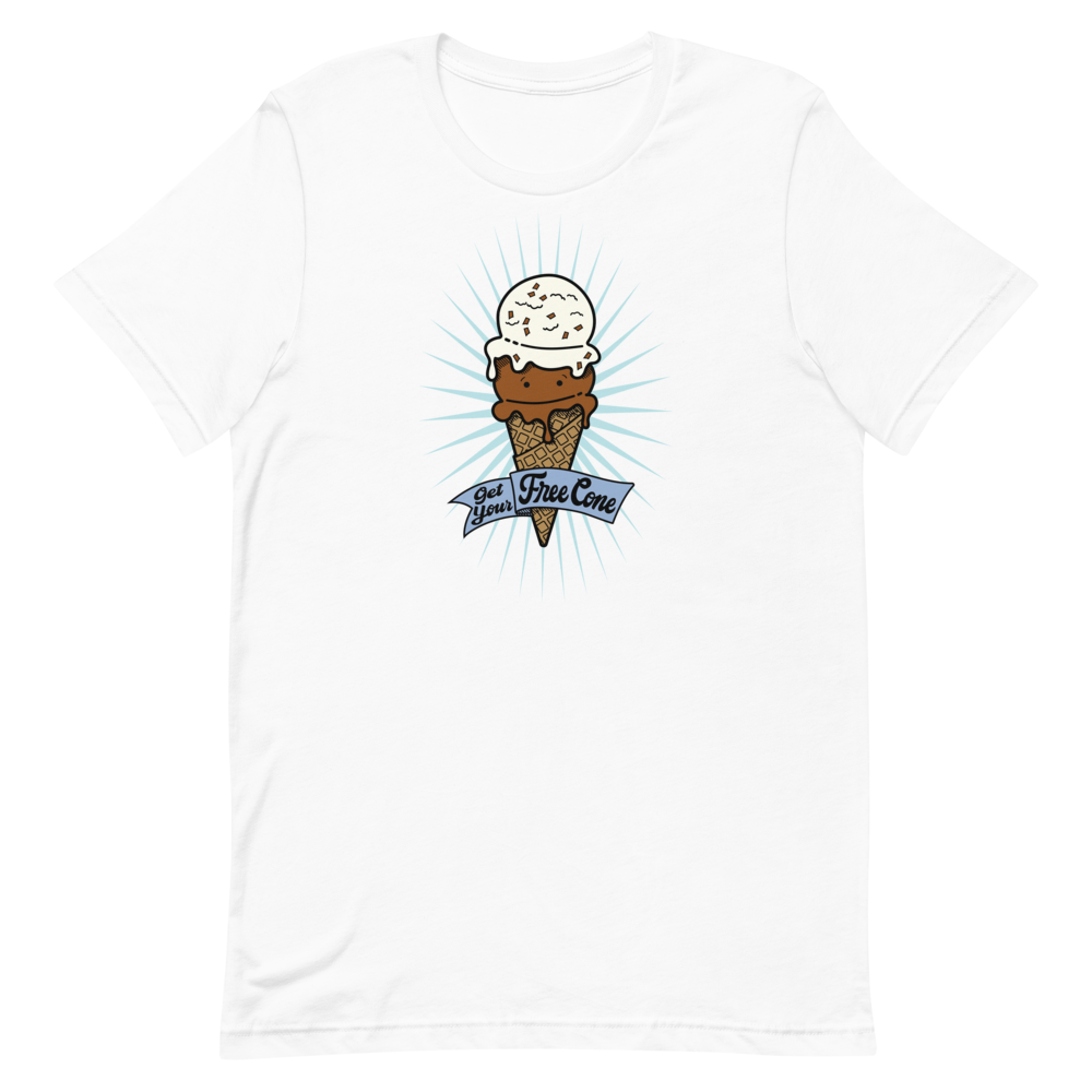 T-Shirt Get Your Free Cone Chocolate and Chocolate Chip Ice Cream Treat