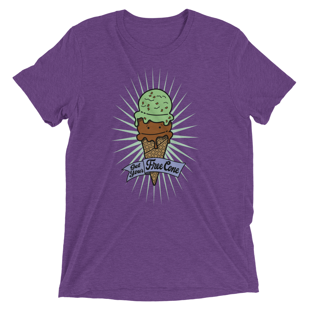 T-Shirt Get Your Free Cone Chocolate & Mint Chocolate Chip Ice Cream Treat