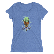 Load image into Gallery viewer, T-Shirt Scoop Neck Get Your Free Cone Mint Chocolate Chip and Chocolate Ice Cream Treat