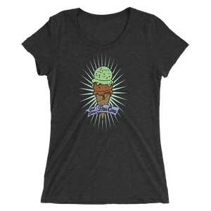 T-Shirt Scoop Neck Get Your Free Cone Mint Chocolate Chip and Chocolate Ice Cream Treat