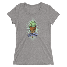 Load image into Gallery viewer, T-Shirt Scoop Neck Get Your Free Cone Mint Chocolate Chip and Chocolate Ice Cream Treat