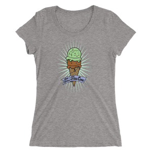 T-Shirt Scoop Neck Get Your Free Cone Mint Chocolate Chip and Chocolate Ice Cream Treat