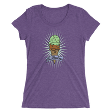 Load image into Gallery viewer, T-Shirt Scoop Neck Get Your Free Cone Mint Chocolate Chip and Chocolate Ice Cream Treat